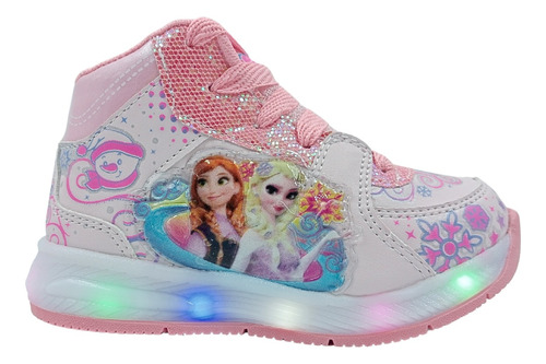 Tenis Bota Para Niñas Luces Led Princesa Elsa3 Y Ana3