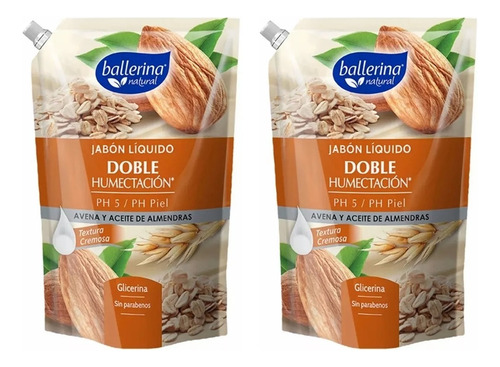 X2 Jabón Líquido Ballerina Natural 750 Ml Jabón Humectante