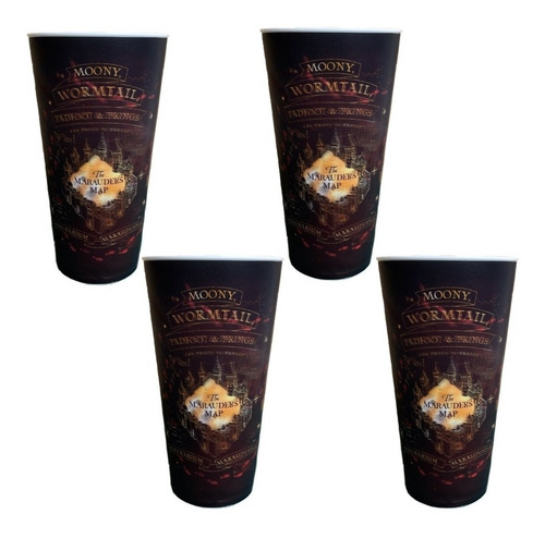 Harry Potter Pack 8 Vasos Lenticular Mapa Merodeador 950ml