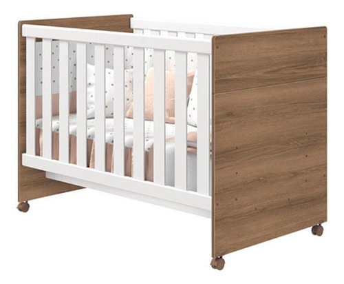 Berço Mini Cama Katatau - Reller Móveis Cor Branco brilho/Mezzo