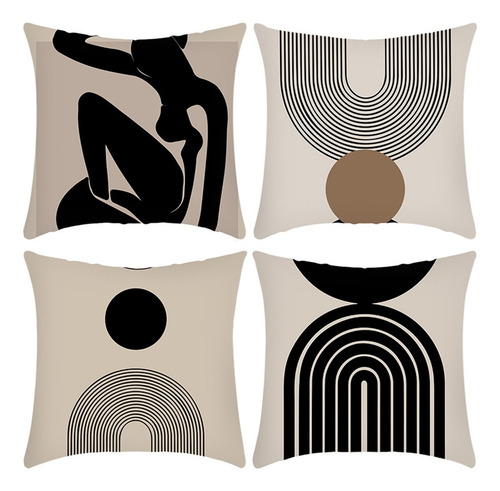 Y Juego De 4 Fundas De Almohada Fundas De Cojín,e