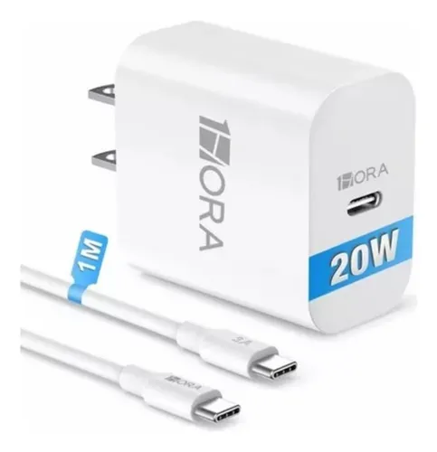 Cargador 1 H Carga Rápida Gar153 20w Con Cable Tipo C A C