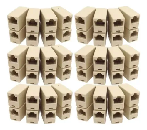 100 Adaptador Conector Emenda Rj45 Femea X Femea Cabo De Red Menor preço em 100 Adaptador Conector Emenda Rj45 Femea X Femea Cabo De Red