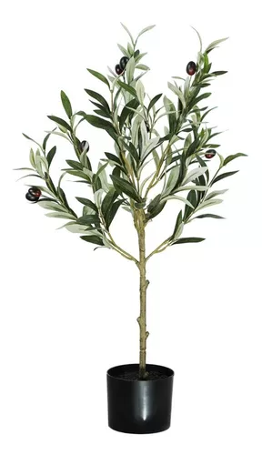 Olivo artificial – Árbol de olivo artificial de 5 pies de alto en maceta –  Ramas de olivo sintético y árboles de seda de frutas – Árbol artificial
