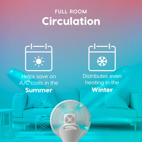 Woozoo Ventilador 360 Grados De Pedestal 12 Velocidades Cantidad De Aspas 3 Estructura Blanco Aspas Blanco Diámetro 32 Cm Frecuencia 60 Material De Las Aspas Plástico