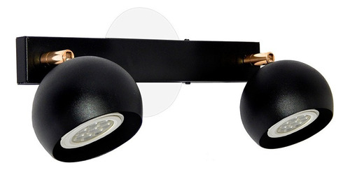 Lampara Aplique Techo Pared Gioluce Tini-gap-2 Luces Bocha Negro Cobre