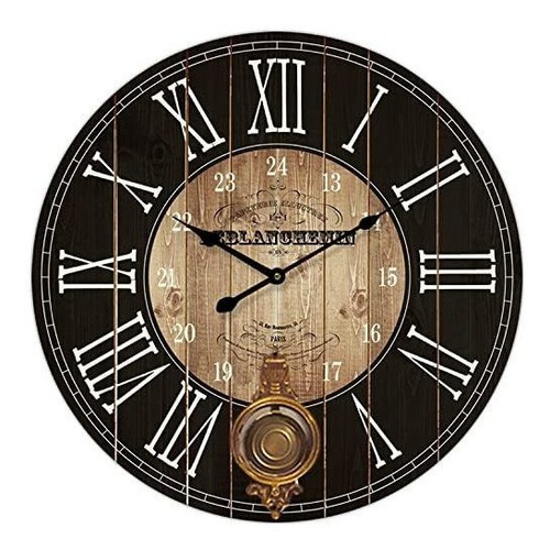Marrón Redondo Y Paris Negro Reloj De Pared Decorativo...