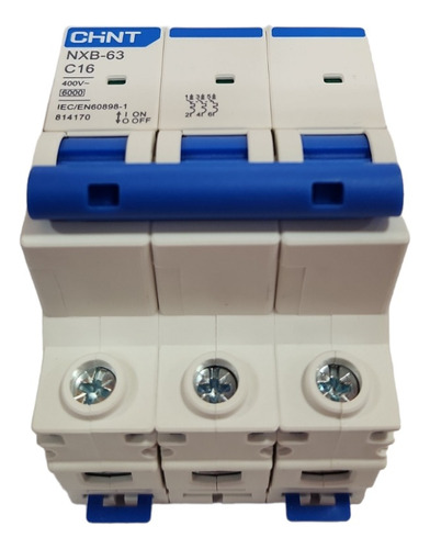 Interruptor Automático Trifásico 3x16a, 6ka Curva C, Chint