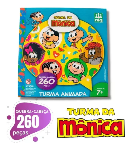 Quebra Cabeça Infantil Turma Da Mônica 260 Peças Brinquedo Criança Jogo  Menino Menina 7 Anos Nig : : Brinquedos e Jogos