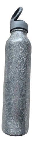 Botella De Aluminio Con Resina Y Gliter 500ml Colores
