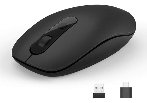 Mouse Negro Inalambrico Ergonomico Silencioso + Receptores