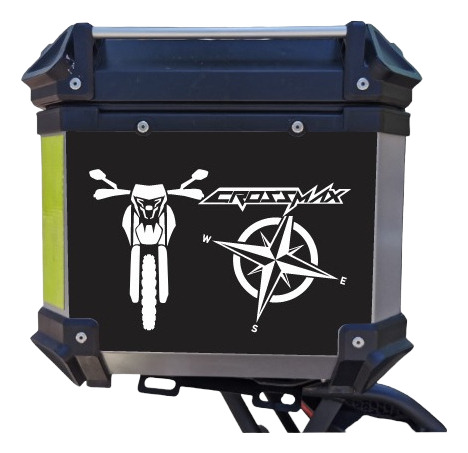 Stickers Calcomanias Crossmax Top Case (2pz) Blanco