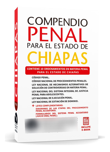 Compendio Penal De Chiapas, De H. Greso De La Unión Y H. Greso Del Estado De Chiapas. Editorial Compilaciones Jurídicas, Tapa Blanda, Edición Segunda En Español, 2023