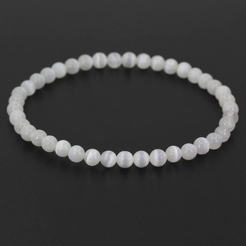 Pulsera Elástica De Cristal De Piedra Con Cuentas Redondas D