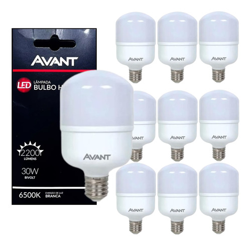 Kit 10 Lâmpada Led Bulbo 30w Alta Potência Branco Frio 6500k Cor da luz Branco-frio 110V/220V