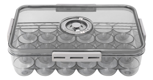 Caja De Almacenamiento De Huevos Transparente Con 24 Rejilla