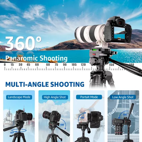 Trípode De Cámara Arsoer 74 Dslr Con 2 Placas Qr Para Sony/n