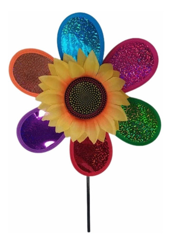 Imagem 2 de 2 de Kit 6 Catavento De Jardim Varanda Decoração Com Glitter