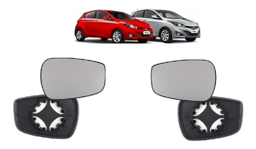 Par Lente Retrovisor Hb20 2012 A 2019 + Base / Convexa