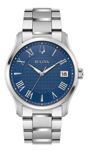 96b386 Reloj Bulova Wilton 40mm Plateado/azul