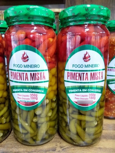 Kit Com 2 Pimenta Mista Malagueta E Cumari Em Conserva