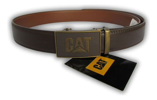 Cinturón Piel Hombre Caballero Resistente Caterpillar Casual Color Marrón Oscuro Diseño De La Tela Lisa Talla Unitalla