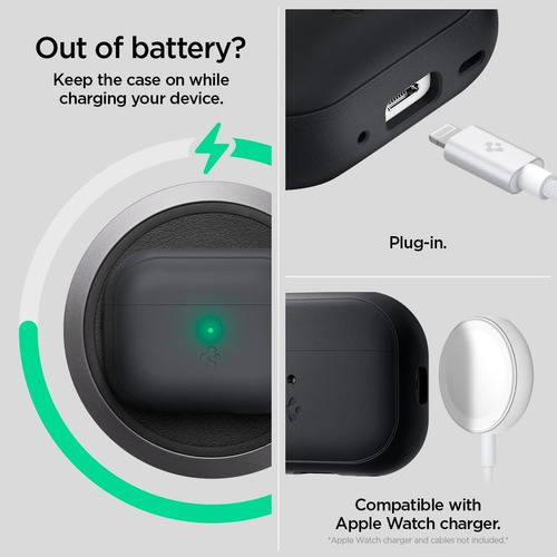 Imagen 4 de 7 de Case Spigen Silicone Fit Con Ajuste AirPods Pro 2da Gen