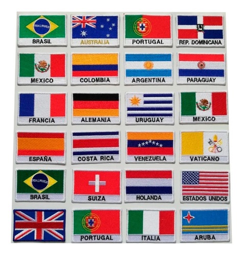  Banderas Bordadas De Los Países Del Mundo Con Nombre Flags