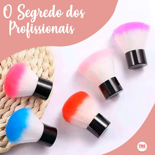 Pincel Espanador Pó Unha De Gel Acrigel Pompom Mini Kabuki