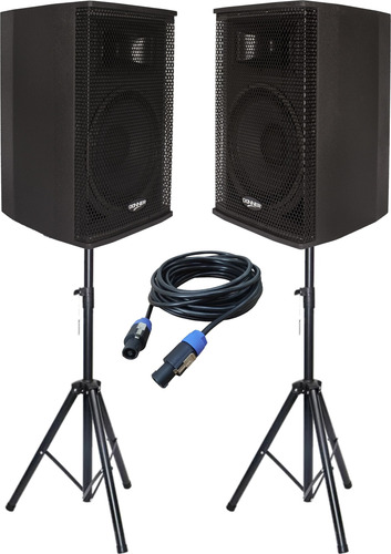 Kit Caixa Ativa + Passiva Donner Dn12 560w + Tripés + Cabo