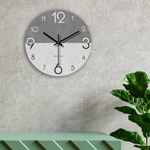 Reloj De Pared Artístico De 12.0 In, Gris Oscuro Claro