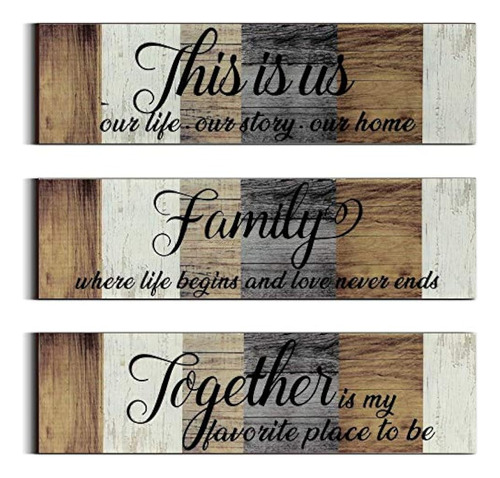 3 Piezas This Is Us Sign Rustic Family Home Decoración Letre