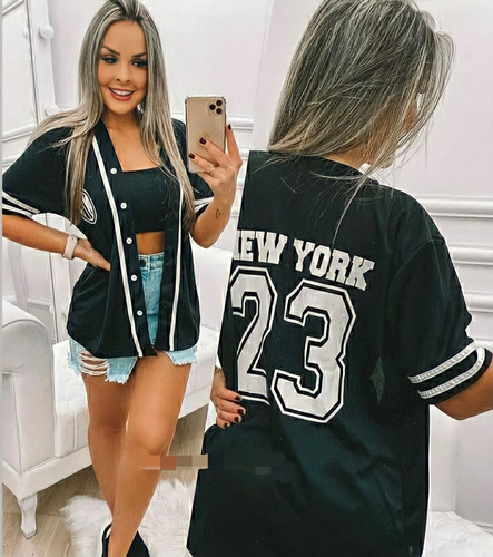 Camisa Feminina New York Blusão Baseball Camisão Nyc | Parcelamento sem  juros