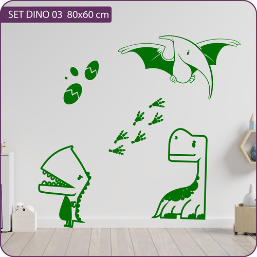 Vinilo Decorativo Infantil Set Dinosaurios Jurásico