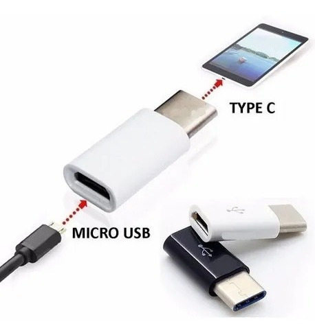 Imagen 4 de 8 de Adaptador Micro Usb Hembra A Usb Tipo C Macho Celular Envíos
