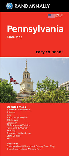 Book : Rand Mcnally Easy To Read Folded Map Pennsylvania...