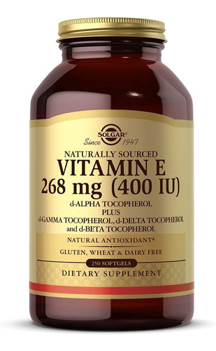 Vitamina E 268 Mg 400 Iu Solgar 250 Capsulas Blandas