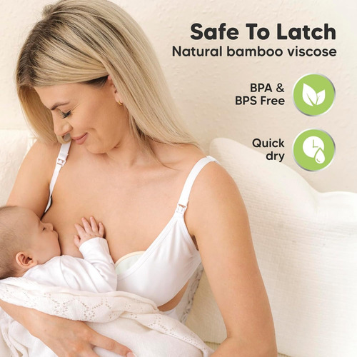 14 Almohadillas De Lactancia Lavables Bambú Orgánico