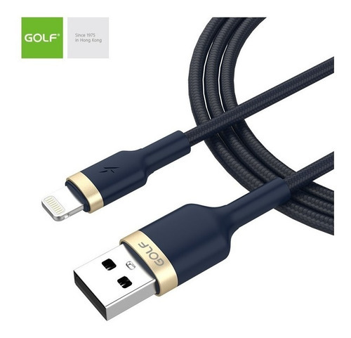 Cable Compatible Con iPhone Aprobado 1 Metro Golf Color Azul petróleo