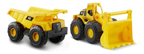 Set De 2 Vehiculos Oficial De Cat Volqueta Y Cargador 25cm