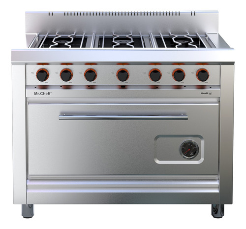 Cocina industrial Morelli Basic Cheff 1100 + Accesorio color acero inoxidable con puerta ciega