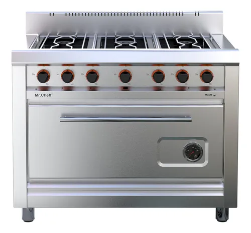 Cocina industrial Morelli Basic Cheff 1100 + Accesorio color acero inoxidable con puerta ciega