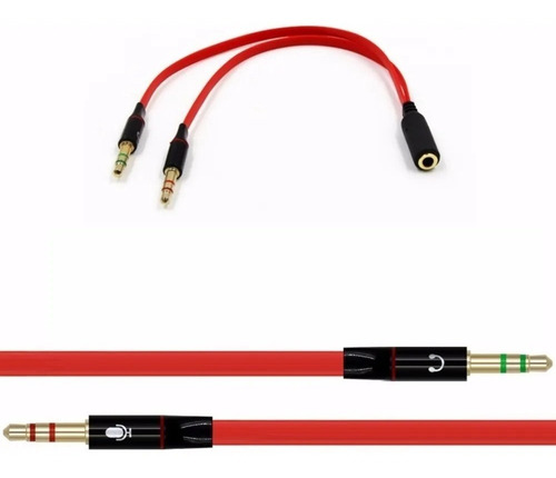 Cabo Splitter Divisor Fone + Microfone Pc - 1 P2 X 2 P2 Fone