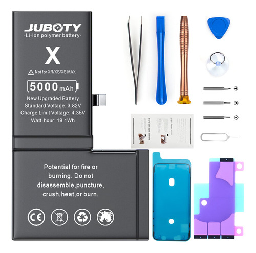 Juboty Bateria Para iPhone X 5000mah, Li-ion Interno Nueva A