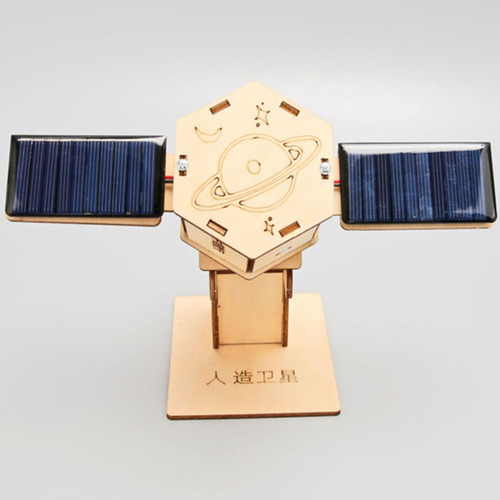 Kit Didáctico Solar Satélite Giratorio Madera Para Armar