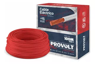 Cable Eléctrico U L Thw Calibre 12 Rollos 100 M Provolt Ul Cubierta Rojo