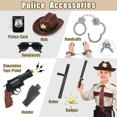 Disfraz De Policía Infantil Latocos, Sheriff Con Accesorios
