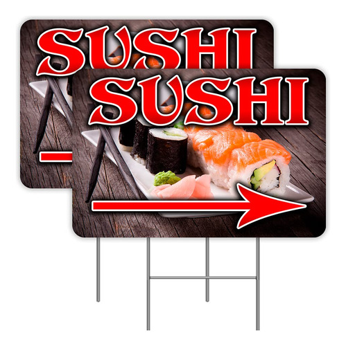 Letrero Sushi Para Patio In Impresion Doble Cara Estaca