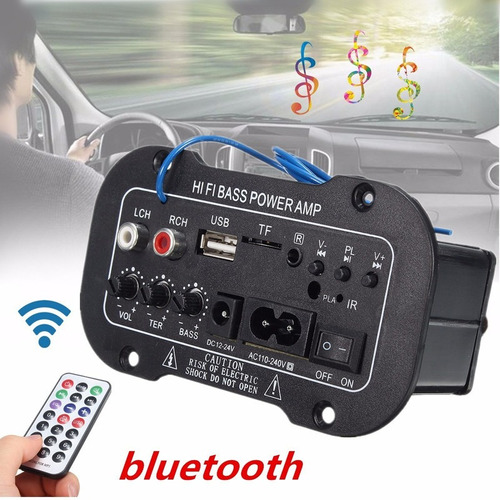 Amplificador Digital Para Coche Bass Power Estéreo Bluetooth