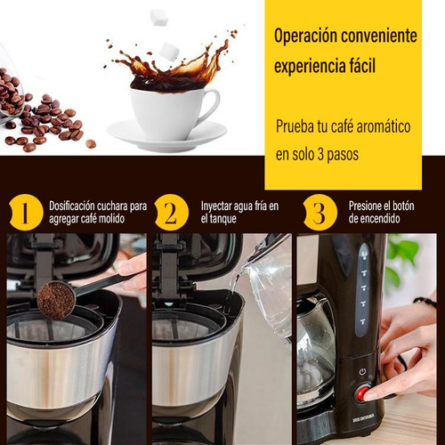 Cafetera De Goteo Semi Automática, Negro, 750ml, 120v